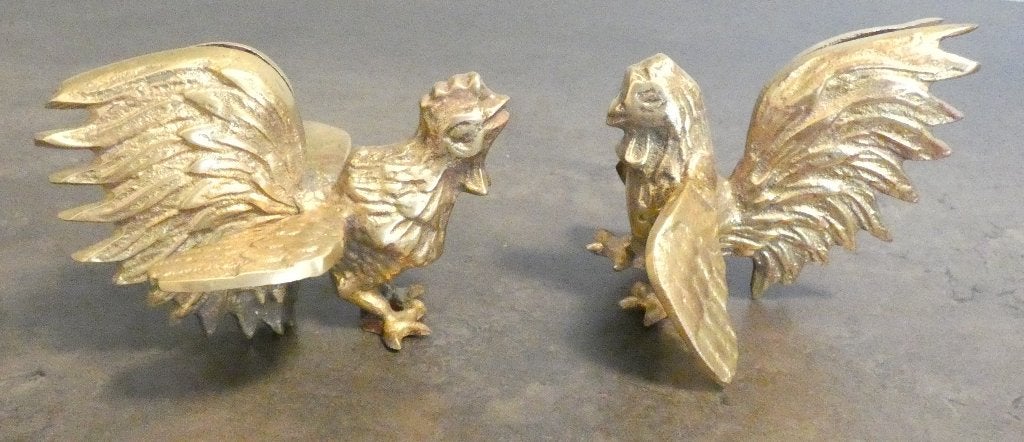 setje tafel vechthanen in klein model [2103], Ophalen of Verzenden