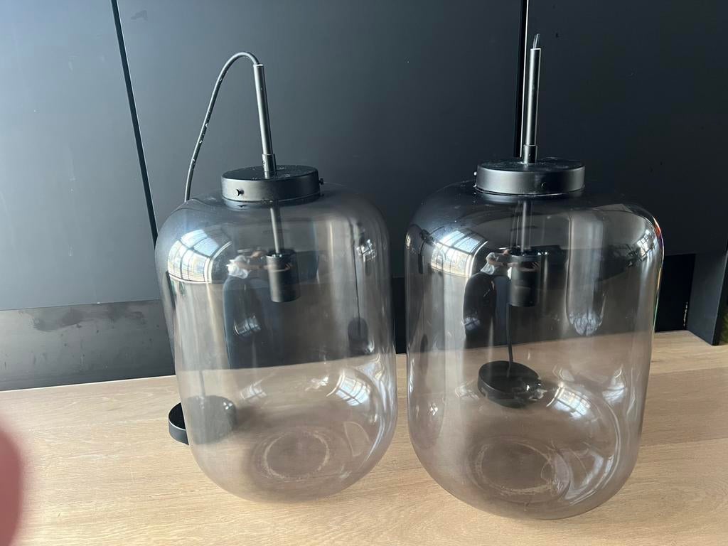 Juno Hanglamp XXL rookglas, 2 stuks, Verzenden, Zo goed als nieuw