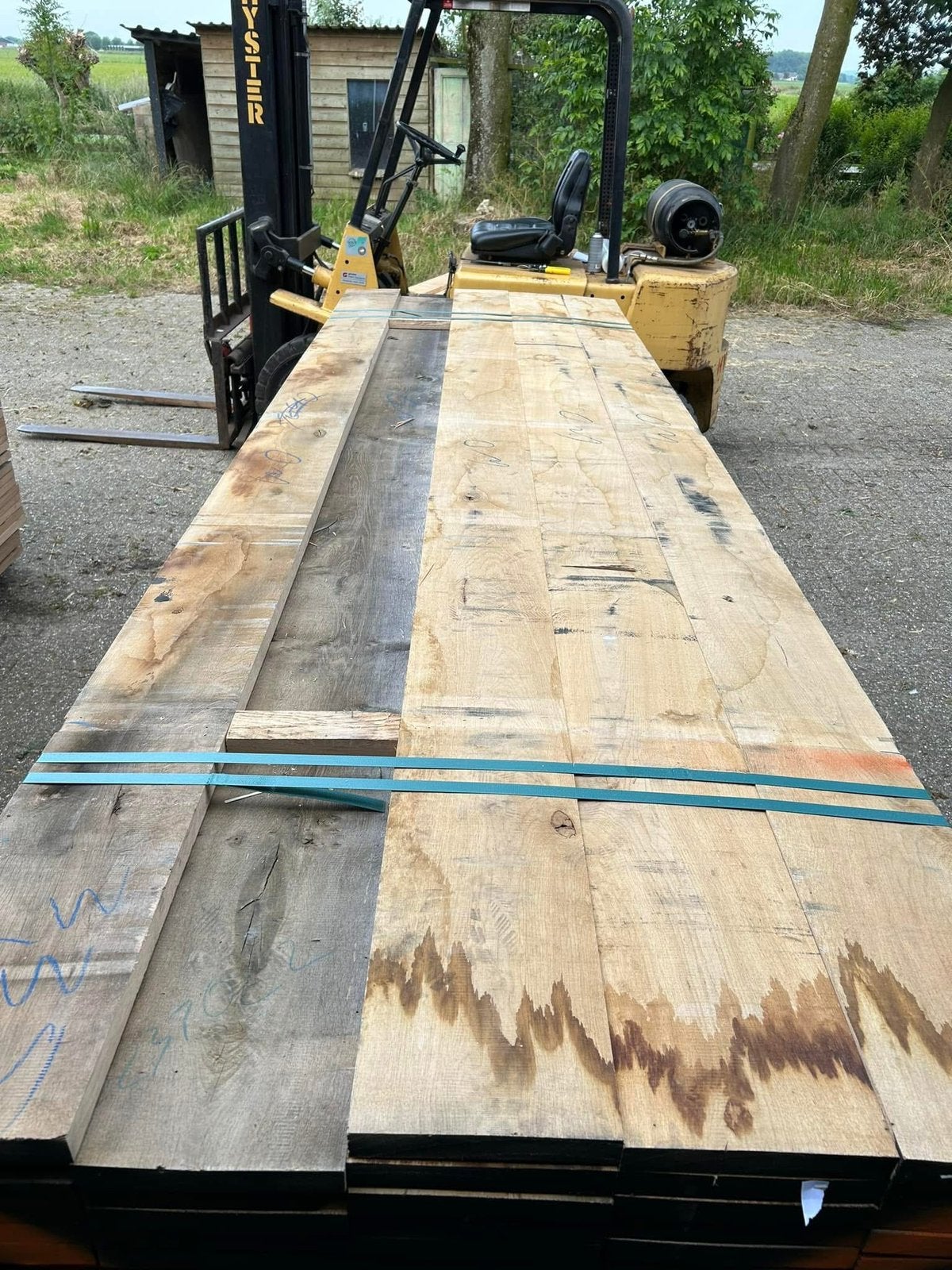 Eiken pakketen te koop. 27 mm dikte. 180/270 cm lengte, Doe-het-zelf en Verbouw, Hout en Planken, 25 tot 50 mm, Eiken, Nieuw, Ophalen of Verzenden