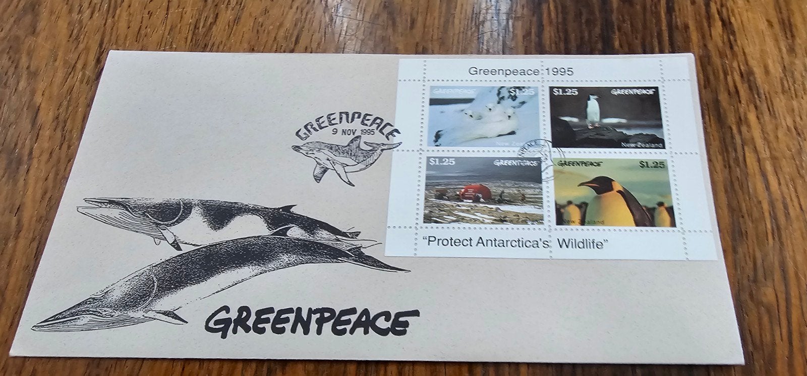 Greenpeace expeditie Antarctica envelop met postzegels 1995, Verzenden, Nederland