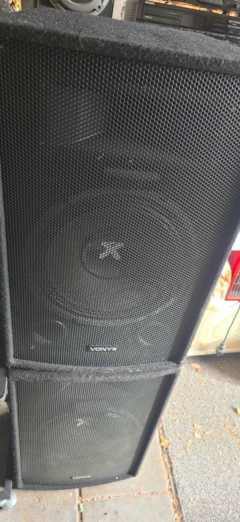 2X Vonyx SL12 PA Disco Speakers - 300W RMS, 600W piek, Gebruikt, Party speaker, Ophalen, 150 watt of meer