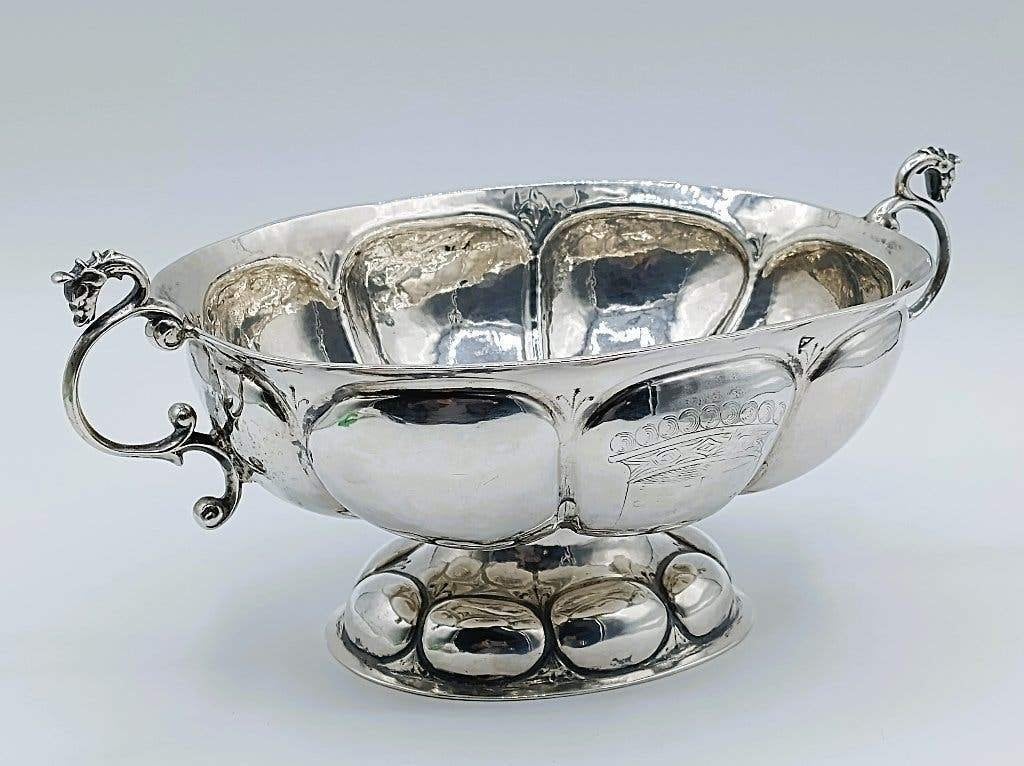 Zilveren brandewijnkom, W. Sevensteern, Groningen, 1695, Verzenden, Zilver
