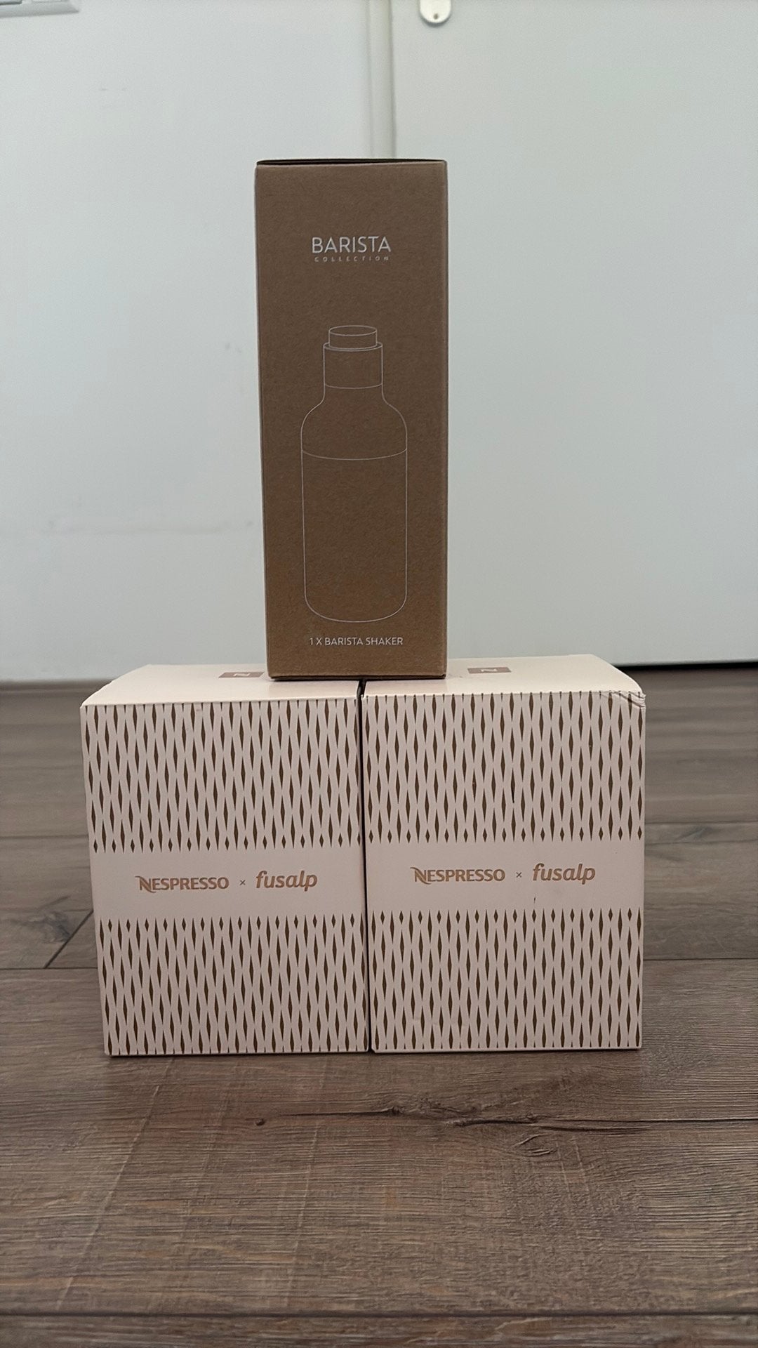 Espresso Barista set – 2x Fusalp glas + shaker, Ophalen of Verzenden, Nieuw