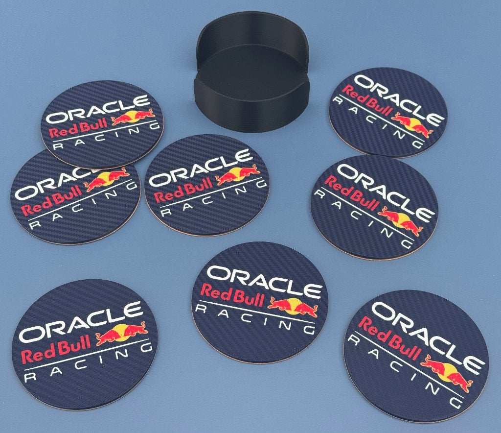 8x Oracle Red Bull Racing onderzetters + houder, Ophalen of Verzenden, Nieuw, Kurk