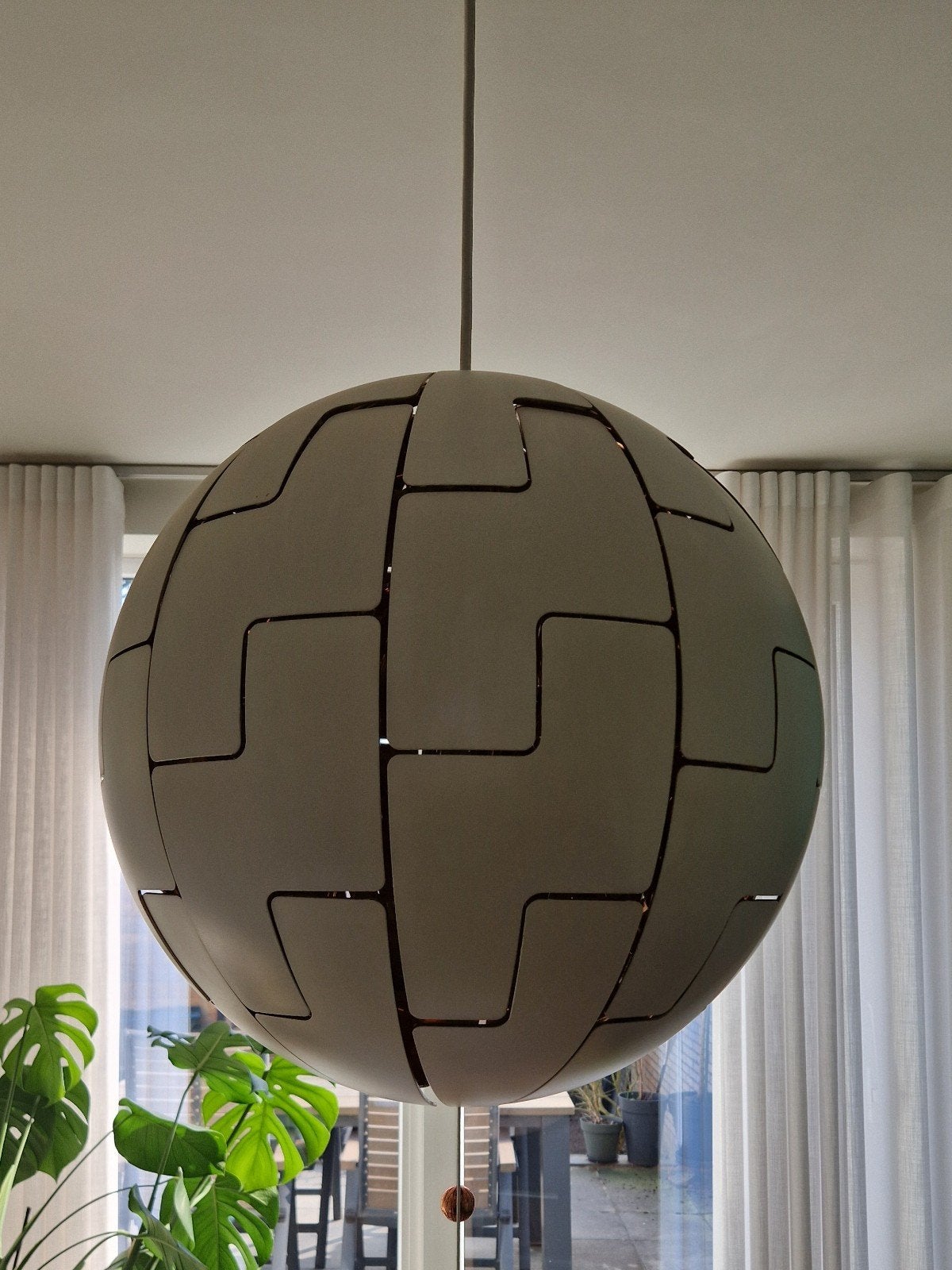 IKEA Hanglamp - Koperkleurig/Wit 52 cm, Ophalen, E27 (groot), Zo goed als nieuw, Metaal
