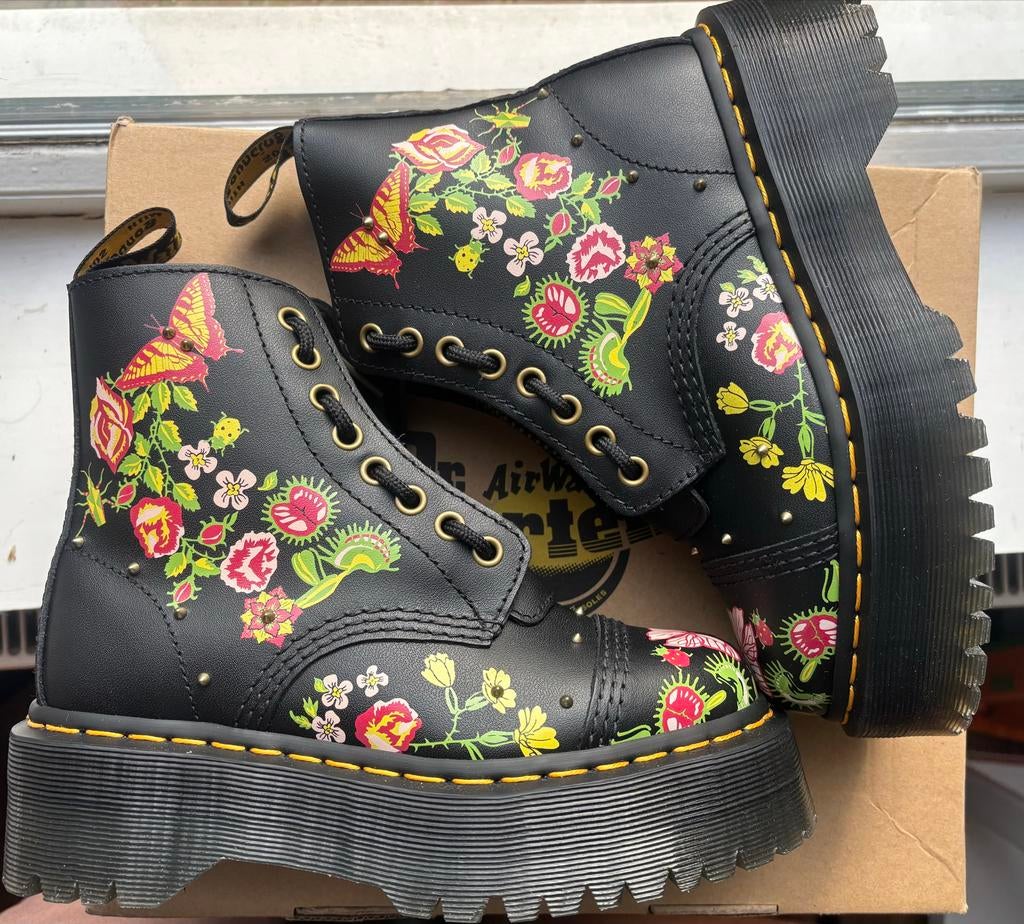 Dr. Martens Sinclair Floral Bloom Laarzen Maat 36, Kleding | Dames, Zwart, Lage of Enkellaarzen, Nieuw, Ophalen of Verzenden