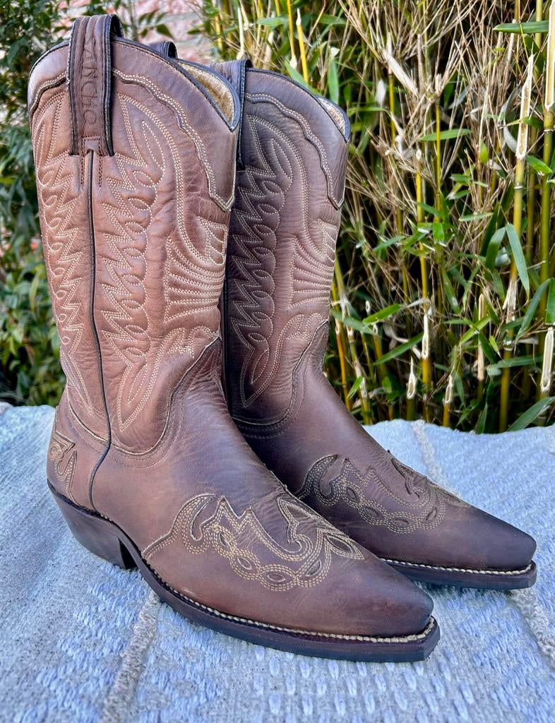 Sancho leren western cowboy laarzen | bruin | maat 36, Kleding | Dames, Schoenen, Hoge laarzen, Bruin, Ophalen of Verzenden, Zo goed als nieuw