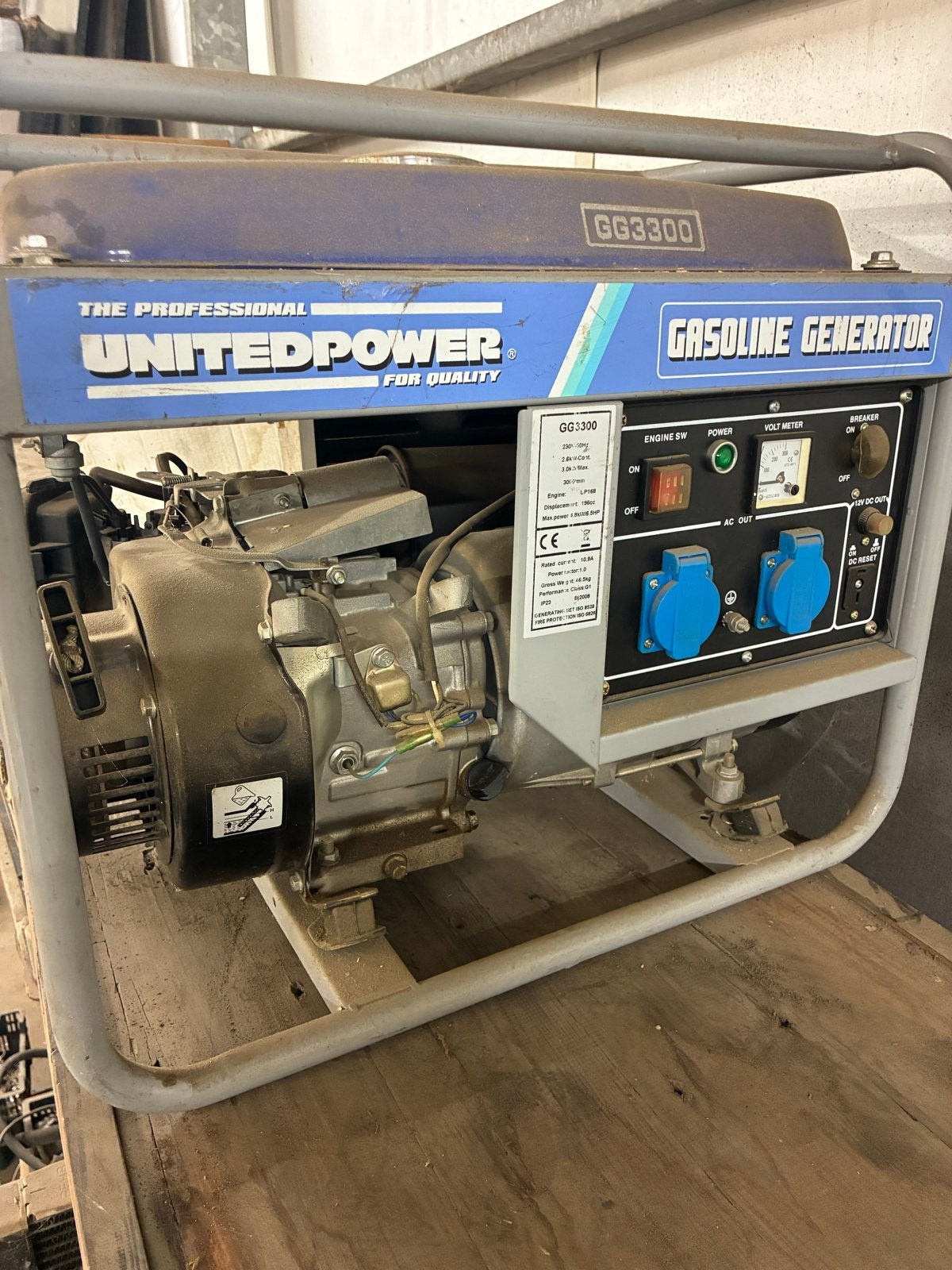 United Power GG3300 Benzine Generator - Zo goed als nieuw, Ophalen of Verzenden, Zo goed als nieuw, 5 tot 10 kVA, Benzine