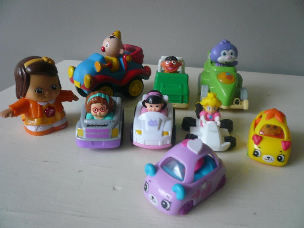 Set Autootjes Bumba Ernie Aapje Meisjes Fleur popje, Ophalen of Verzenden, Zo goed als nieuw, Jongen of Meisje