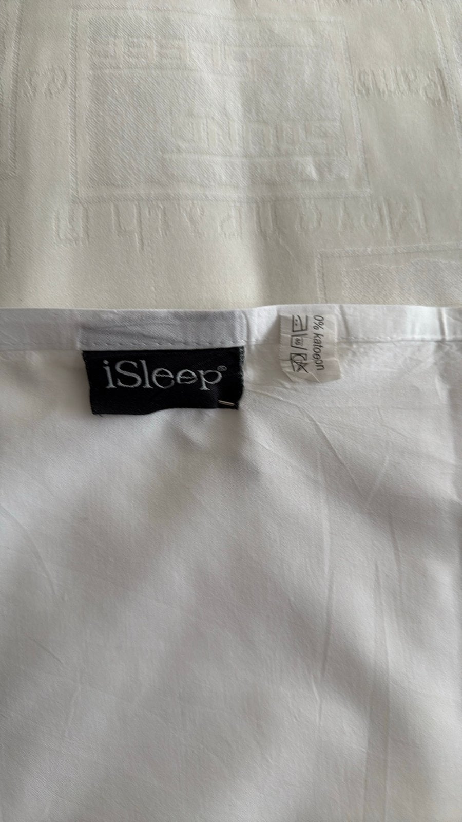iSleep, 100% Perkal Katoen Plat Laken - 180x250 cm, Ophalen of Verzenden, Zo goed als nieuw, Wit, Overige typen