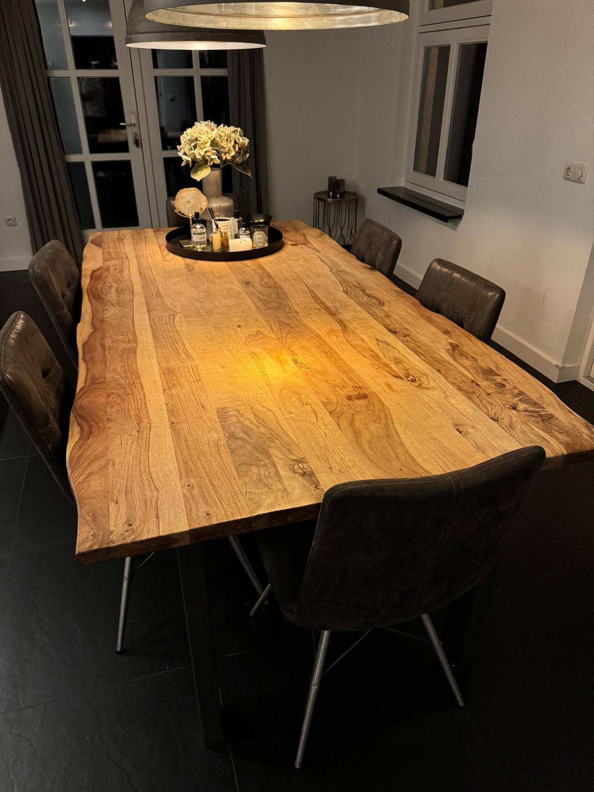 Zo goed als nieuw! Eethoek van Xoon +stoelen van H&H, Ophalen, 200 cm of meer, 50 tot 100 cm, Zo goed als nieuw