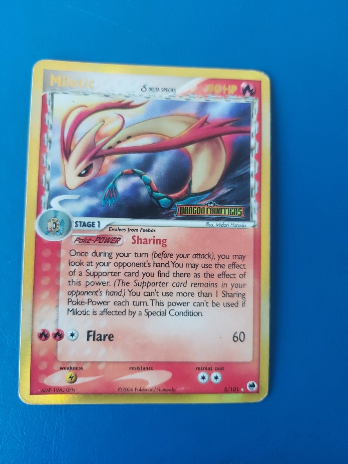 Milotic 5/101 ex dragon frontiers holo pokemon kaart, Ophalen of Verzenden, Zo goed als nieuw