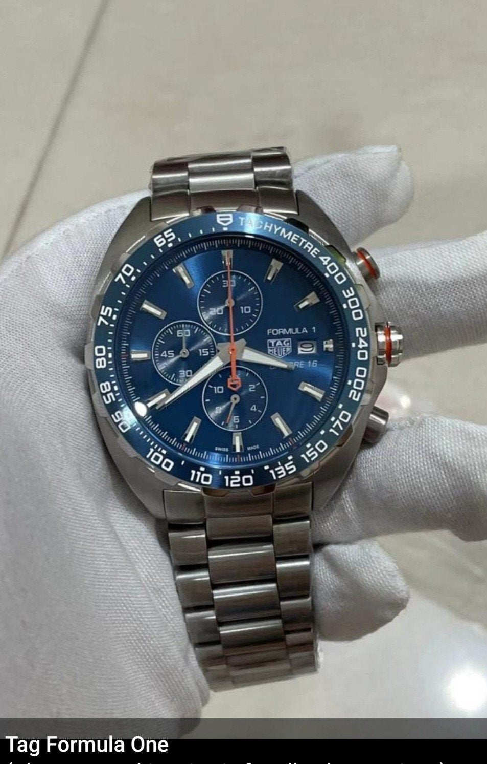 TAG Heuer Formula 1 Bleu Chronograph Herenhorloge, Staal, Staal, Polshorloge, Nieuw