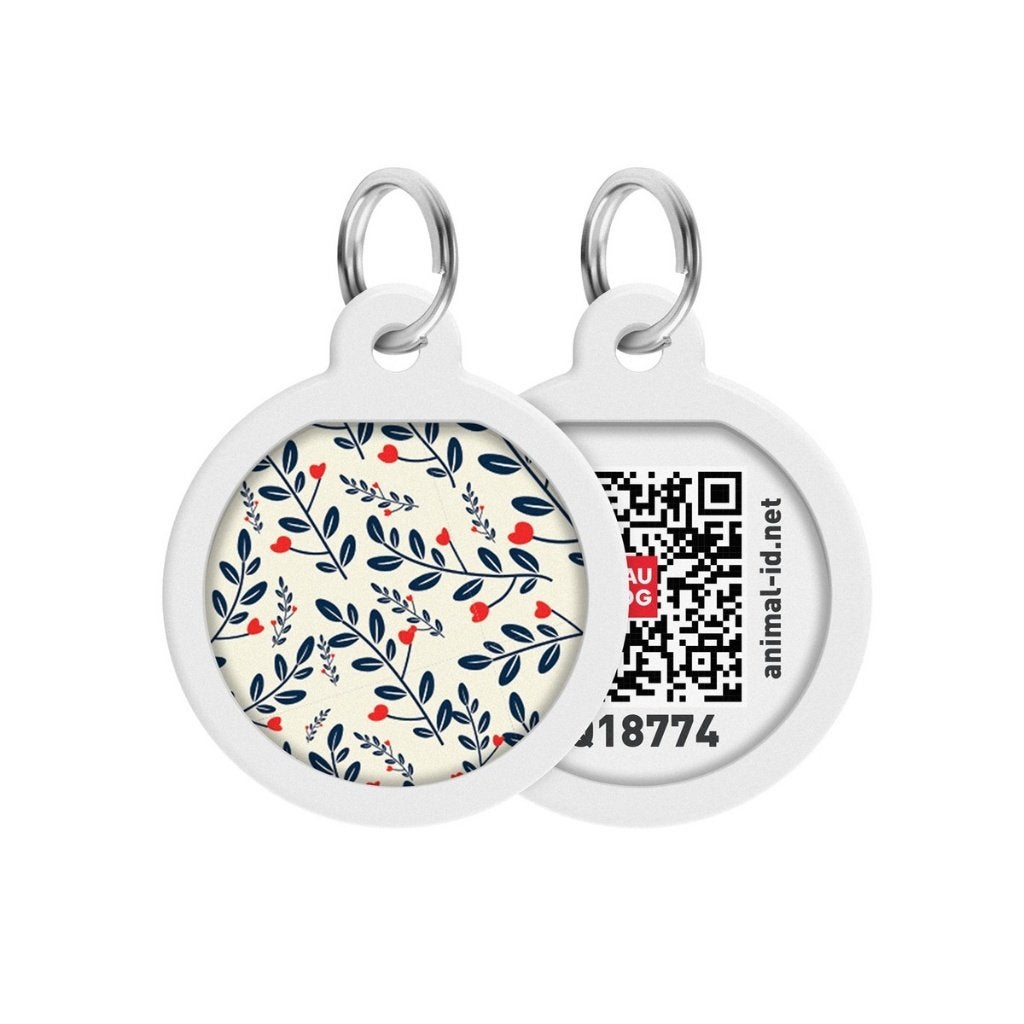 WAUDOG Plants QR Pet Tag RVS Diameter 25 mm Ruim -40% OFF!!!, Dieren en Toebehoren, Ophalen of Verzenden, Nieuw