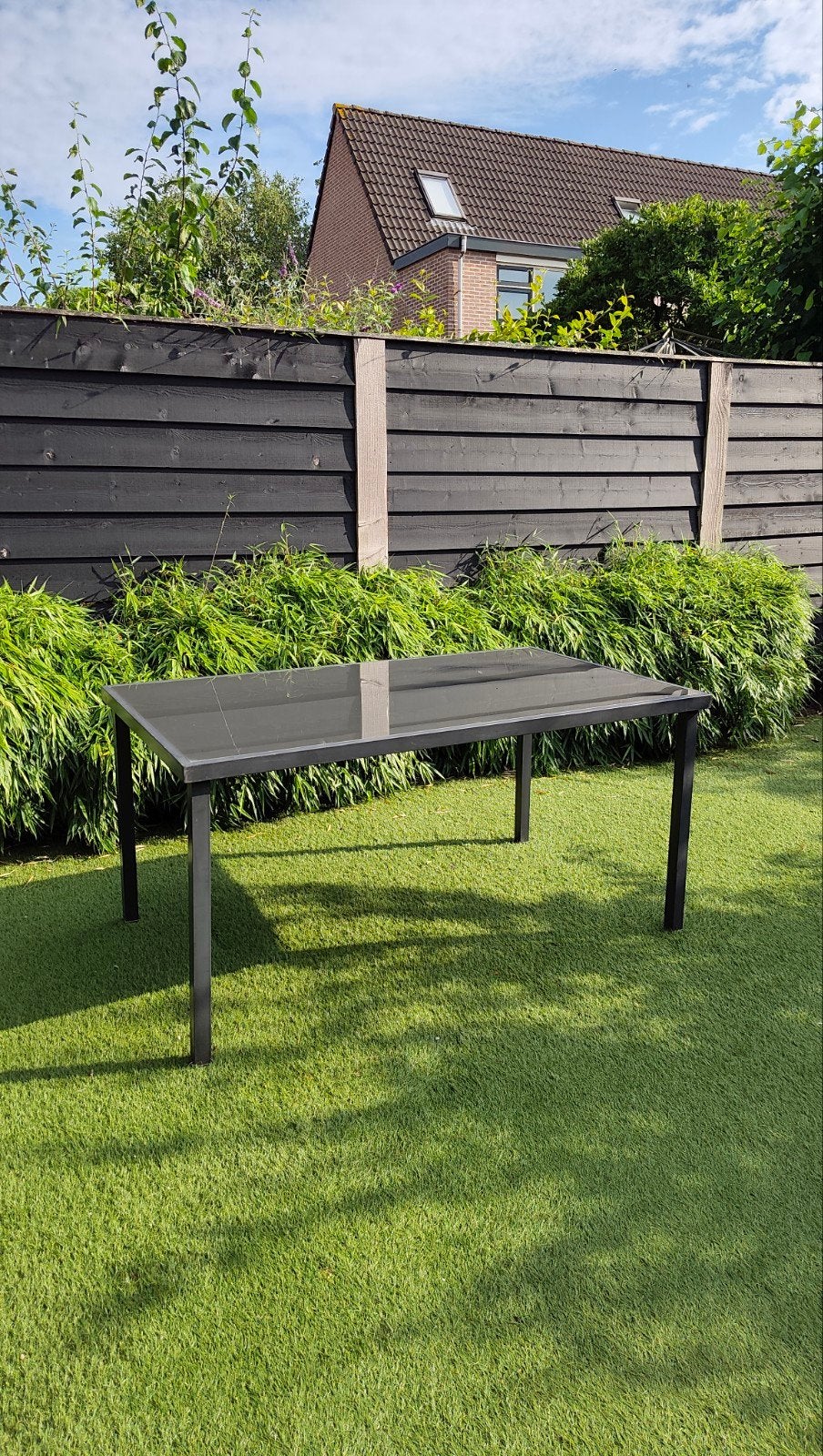 Tuintafel Grijs - Gebruikt, Tuin en Terras, Tuintafels, Ophalen, Gebruikt, Rechthoekig, Aluminium