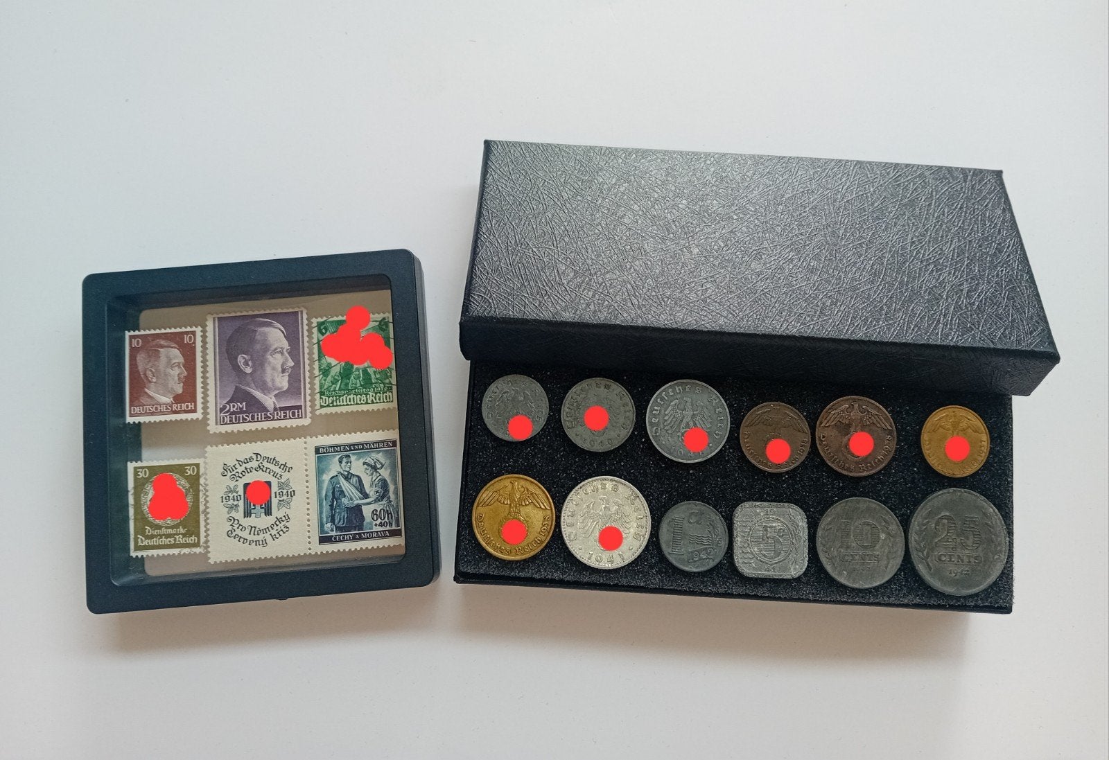 Muntenset WW2 Reichspfennig, NL Cents, Tweede Wereldoorlog., Ophalen of Verzenden, Landmacht, Duitsland, Hulzen of Bodemvondsten
