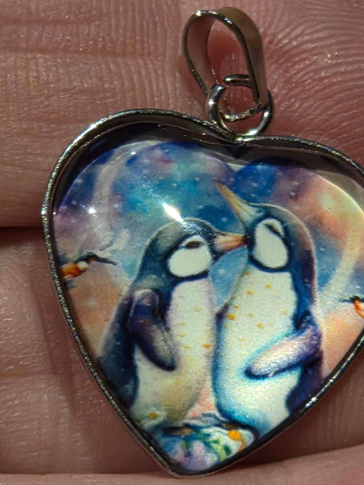 Nieuw Glazen Hart Hanger met Pinguïns, Ophalen of Verzenden, Nieuw, Glas of Kristal, Hart