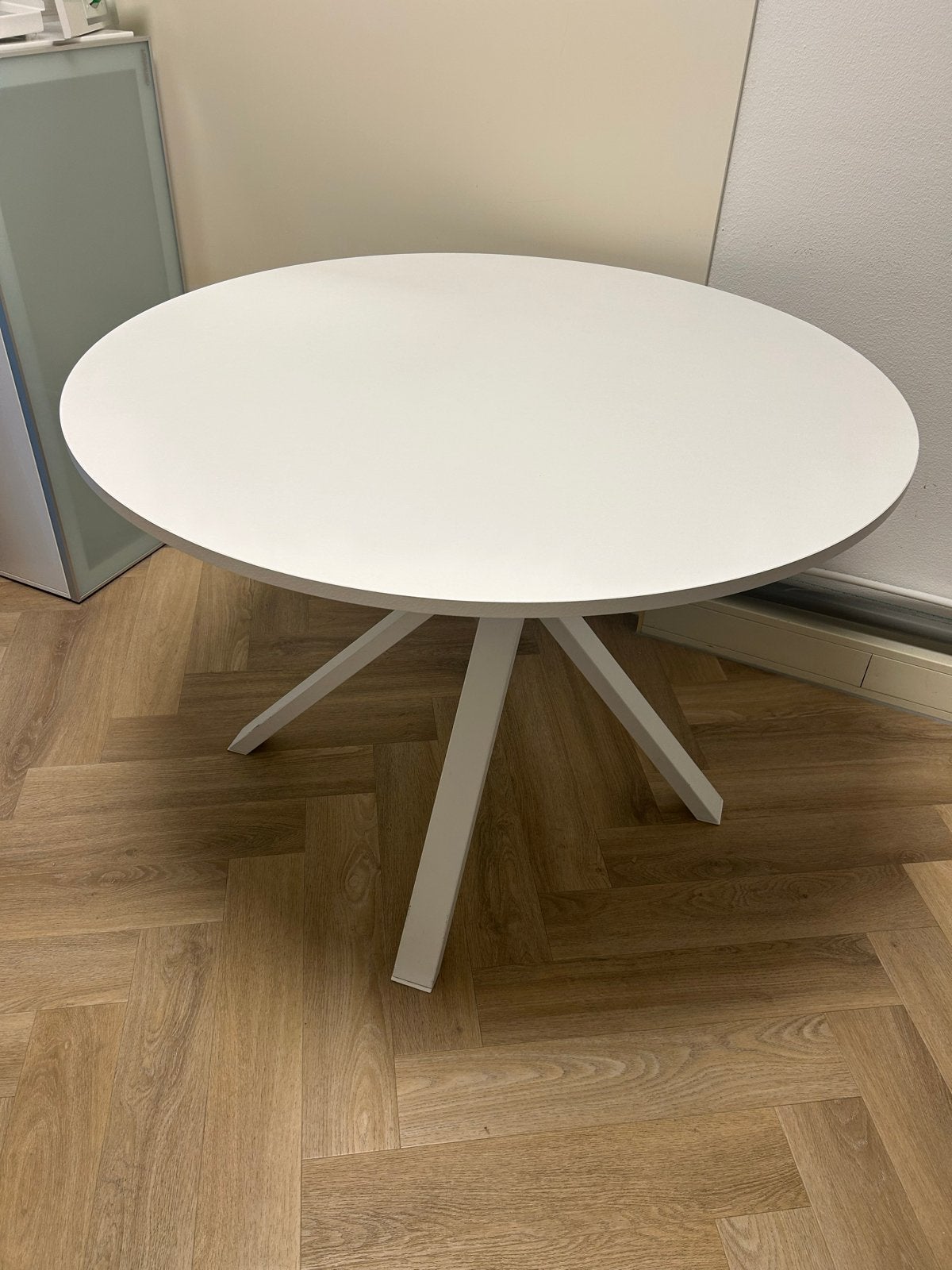 IKEA Mariedamm Ronde Eettafel Wit - Zo goed als nieuw, Huis en Inrichting, Ophalen, Overige materialen, 100 tot 150 cm, Rond