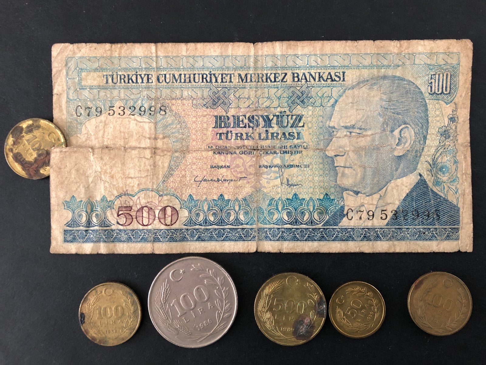 Oude Turkse Lira biljet en munten set, Postzegels en Munten, Bankbiljetten | Oceanië, Ophalen of Verzenden, Setje