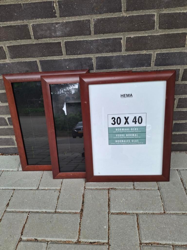 Houten lijsten 3 st. Afm. 45,5x 36 cm, Ophalen, Rechthoekig, Minder dan 50 cm, Minder dan 100 cm