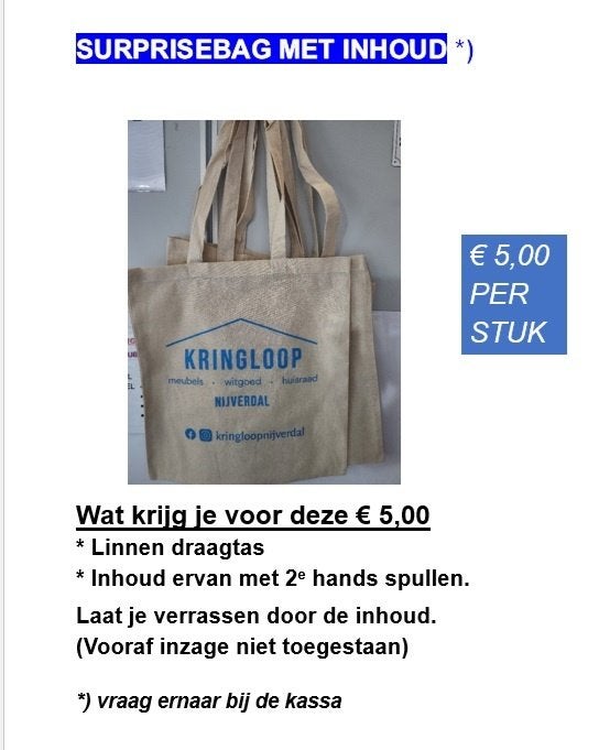 Surprisebags bij Kringloop Nijverdal, Ophalen, ., Nijverheidsweg 6 Nijverdal, Gebruikt