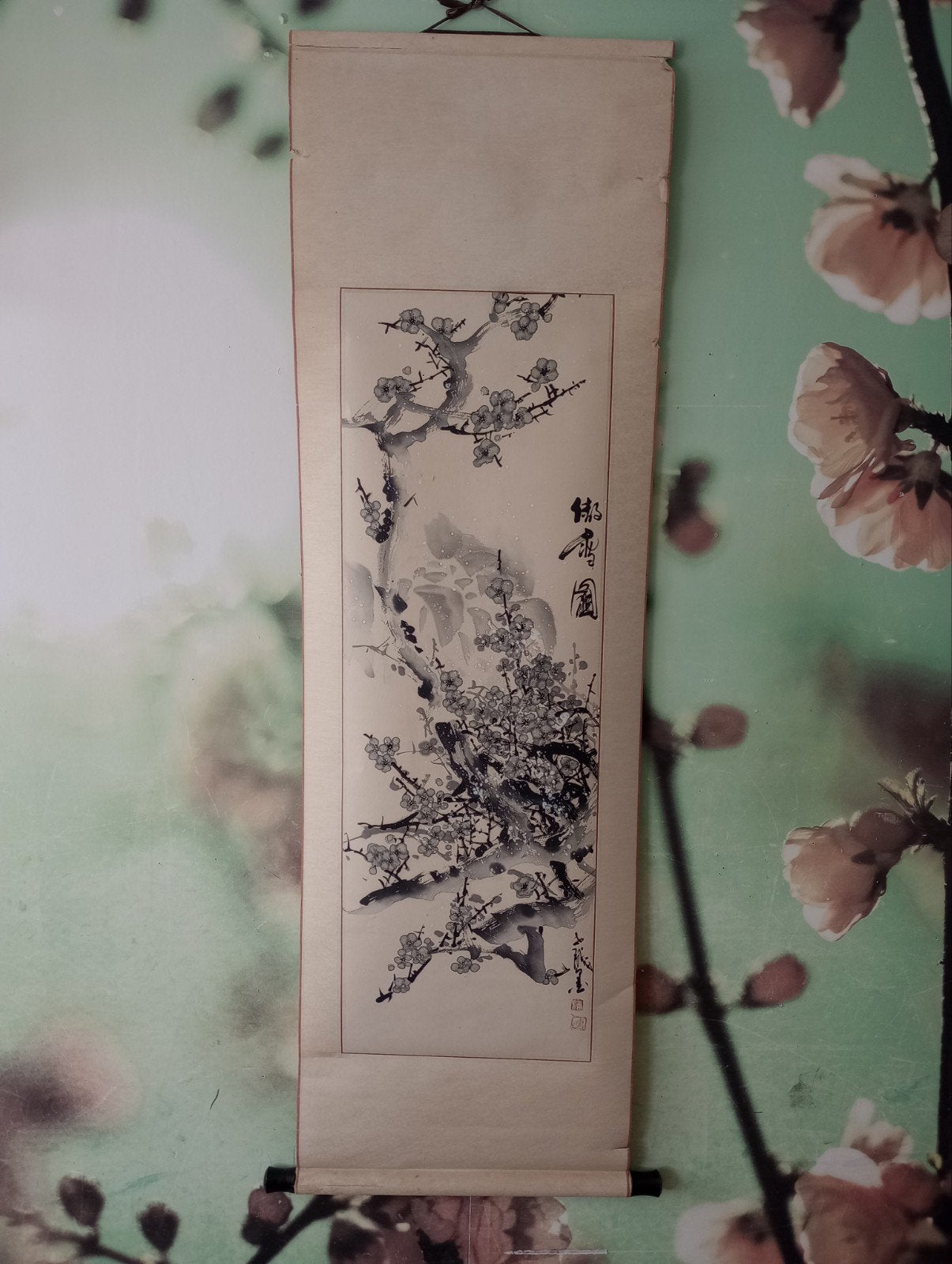 Set 4 Chinese Hanging Scrolls - De Vier Edele Planten, Ophalen of Verzenden