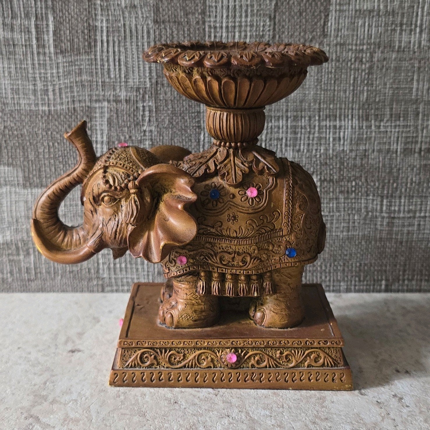 Olifant decoratief vintage ? Kandelaar, Overige materialen, Bruin, Ophalen of Verzenden, Zo goed als nieuw