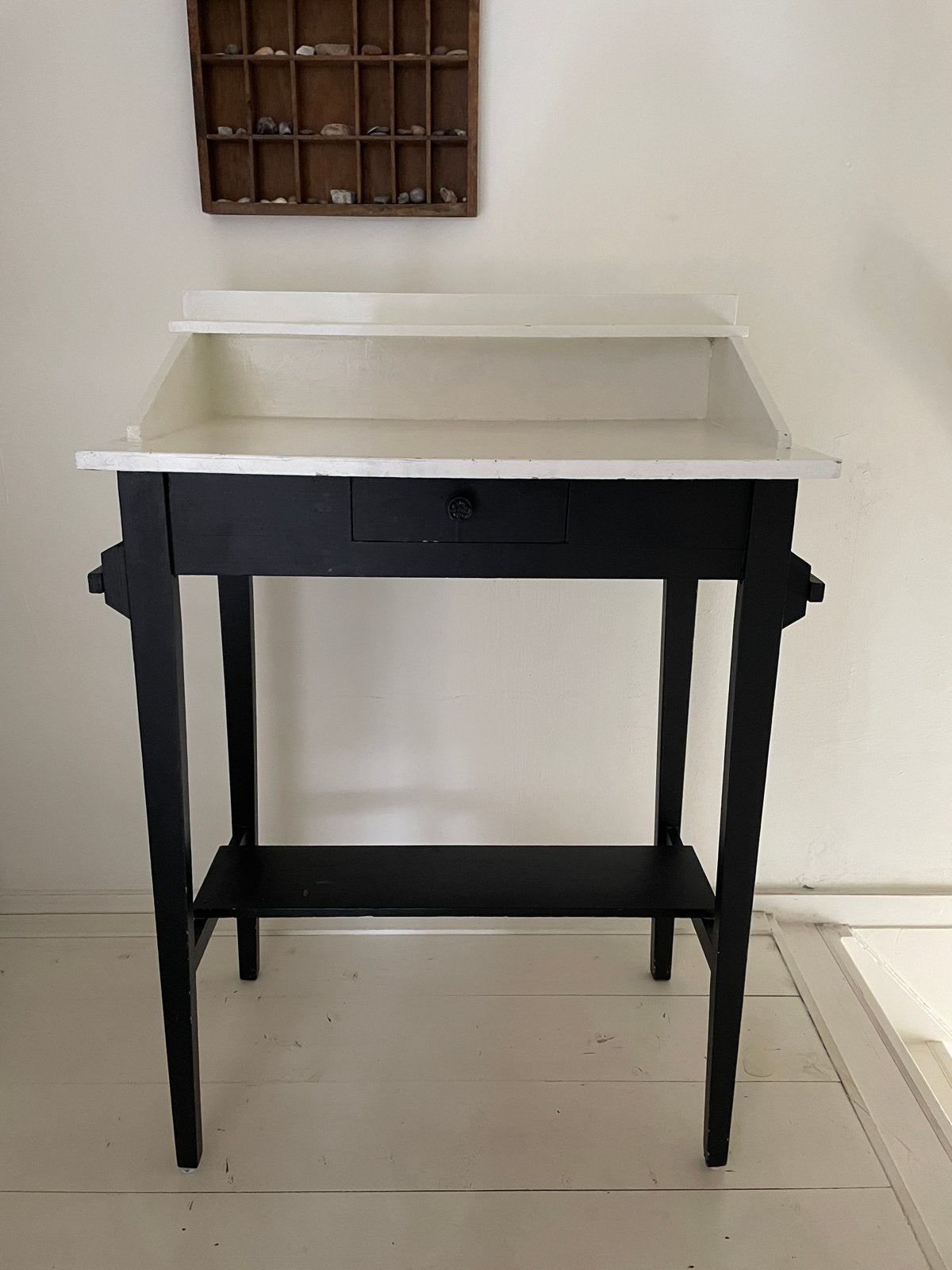 Vintage Secretaire Bureau Zwart/Wit met Lade, Huis en Inrichting, Ophalen, Zwart, Gebruikt, Secretaire