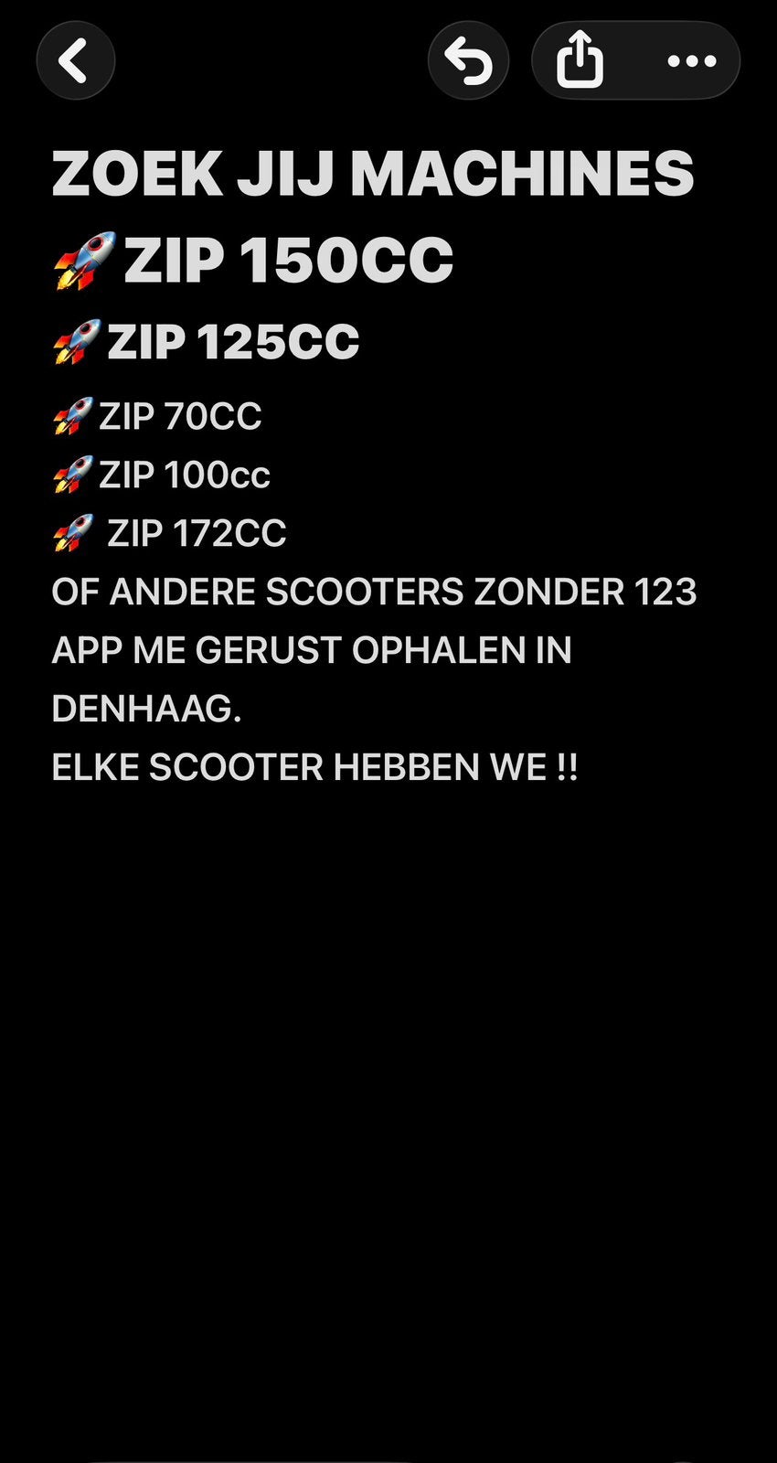 ‼️ZOEK JIJ ‼️ ZIP 172CC ZIP 70CC ZIP 125CC, Ophalen, Zo goed als nieuw, Piaggio