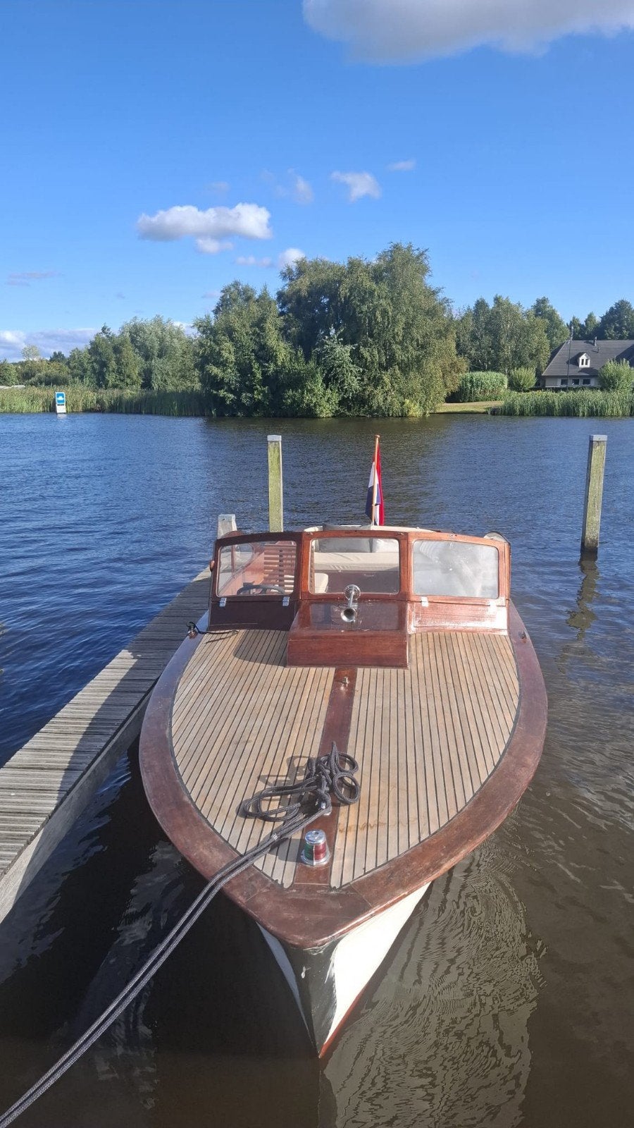 Prachtige sloep  bijna 8 meter, Watersport en Boten, Sloepen, Kussenset, 20 pk, Hout, Ophalen