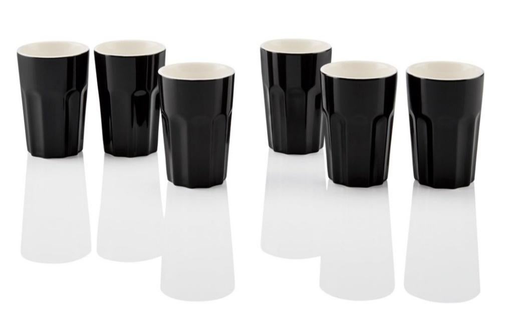 Porseleinen espressobekers - zwart - nieuw - Ernesto, Nieuw, Ophalen of Verzenden, Overige stijlen, Kop(pen) en/of Schotel(s)