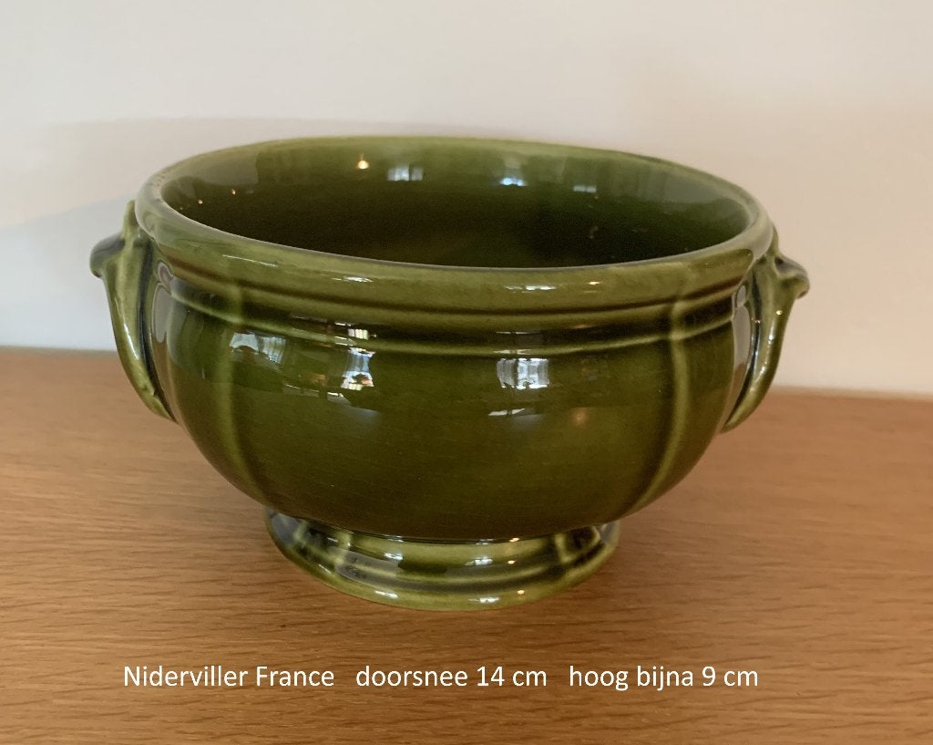 Niderviller France servies, kom / schaal, prachtig groen, Ophalen