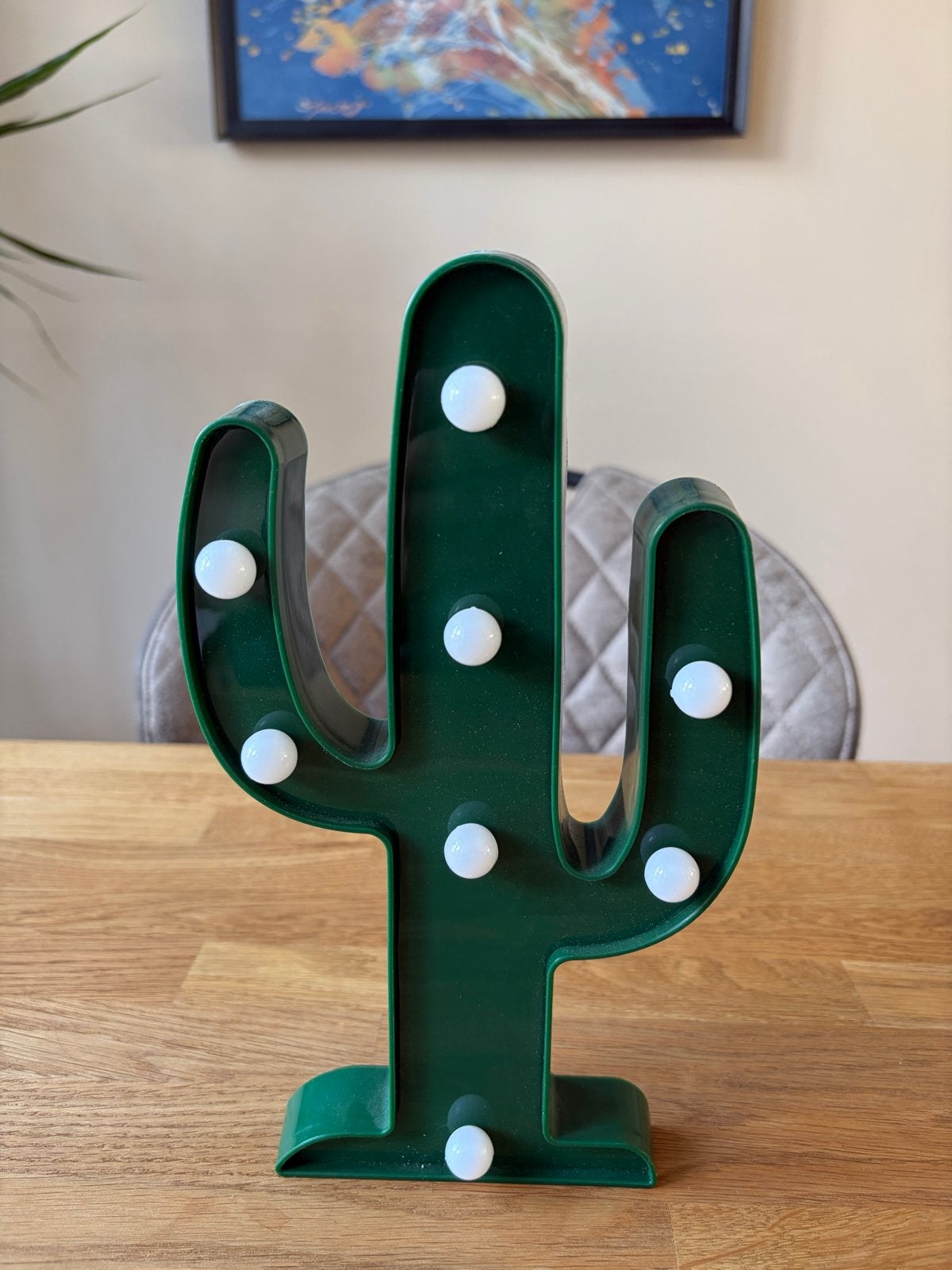 Leuke cactus LED lamp op AA batterijen (inbegrepen), Groen, Gebruikt, Kunststof, Ophalen of Verzenden