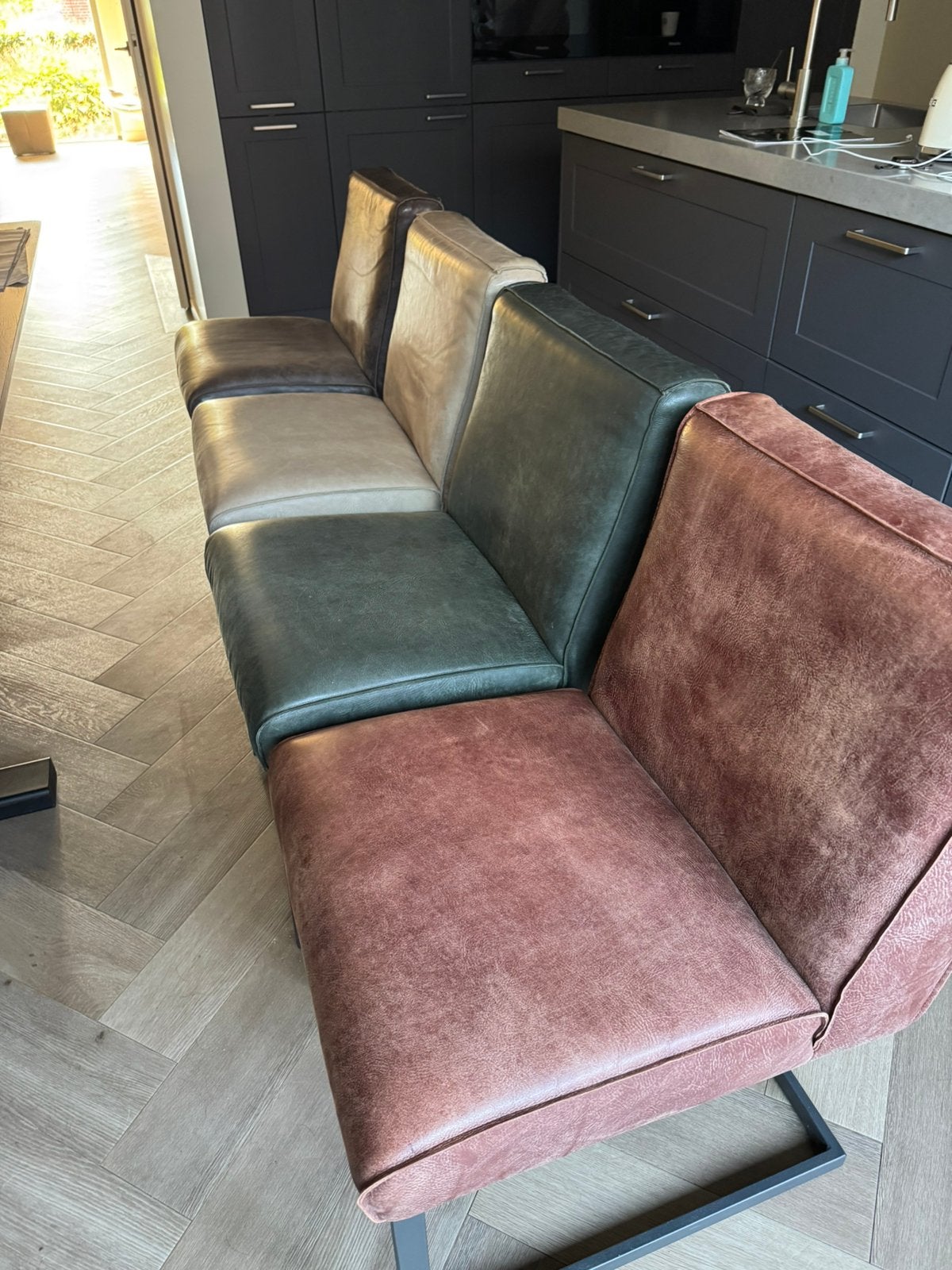 Eetkamer stoelen, Ophalen, Gebruikt, Overige kleuren, Leer