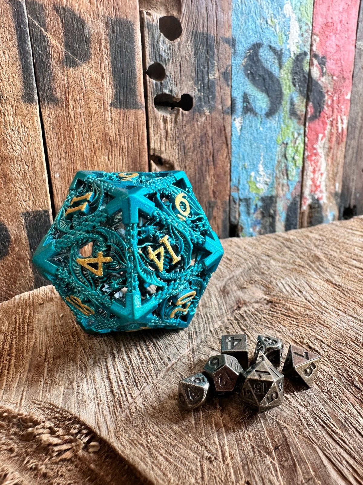 DND dice / XL dobbelsteen / blauw / reisset / RPG / Metal, Hobby en Vrije tijd, Wargaming, Ophalen of Verzenden, Nieuw