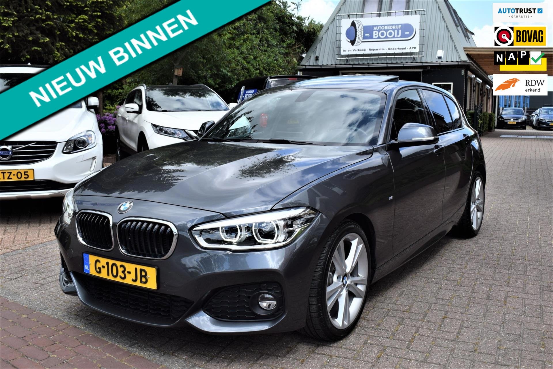 BMW 1-serie 118I M pakket! Edition/5DRS/AUTOM/DAK/CRUISE/NAV, Auto's, Dealer onderhouden, Gebruikt, Origineel Nederlands, Bedrijf