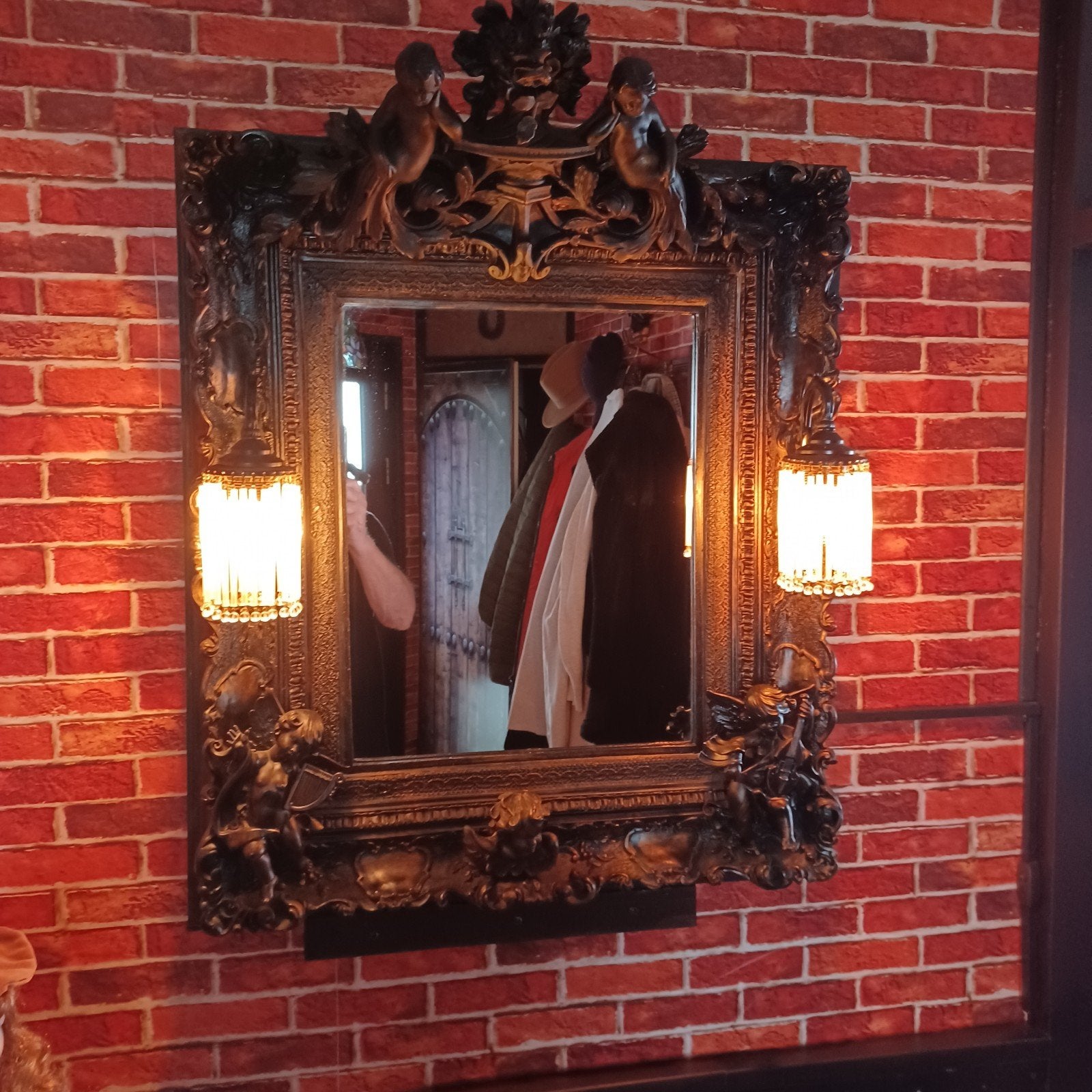 Barok spiegel met glaspegels, Ophalen, Rechthoekig, 50 tot 100 cm