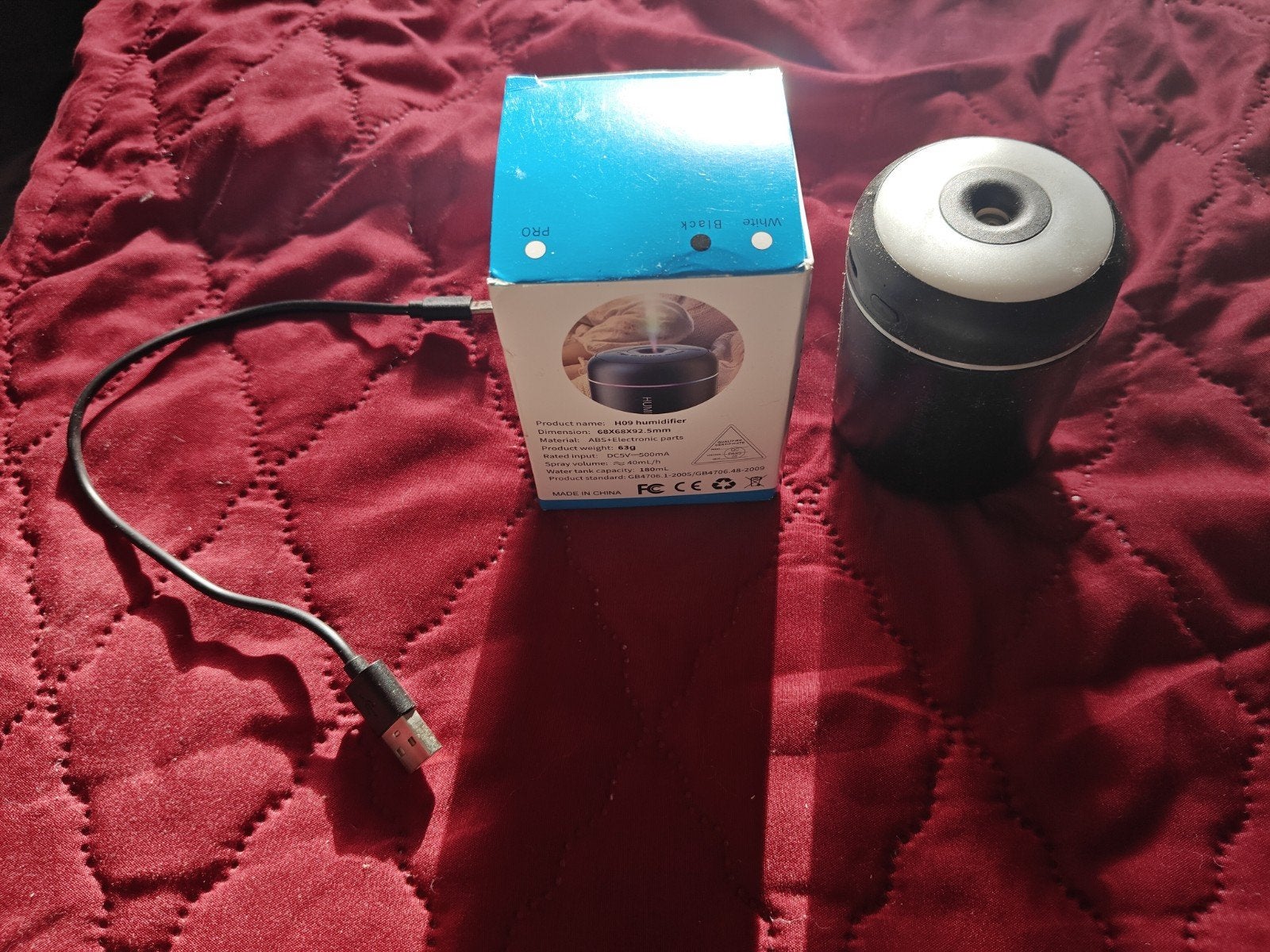 Mini USB Luchtbevochtiger met LED-verlichting, Ophalen of Verzenden