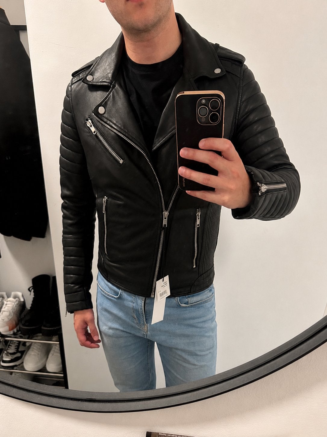 Serge Pariente biker jacket M, Maat 48/50 (M), Zwart, Nieuw, Ophalen of Verzenden