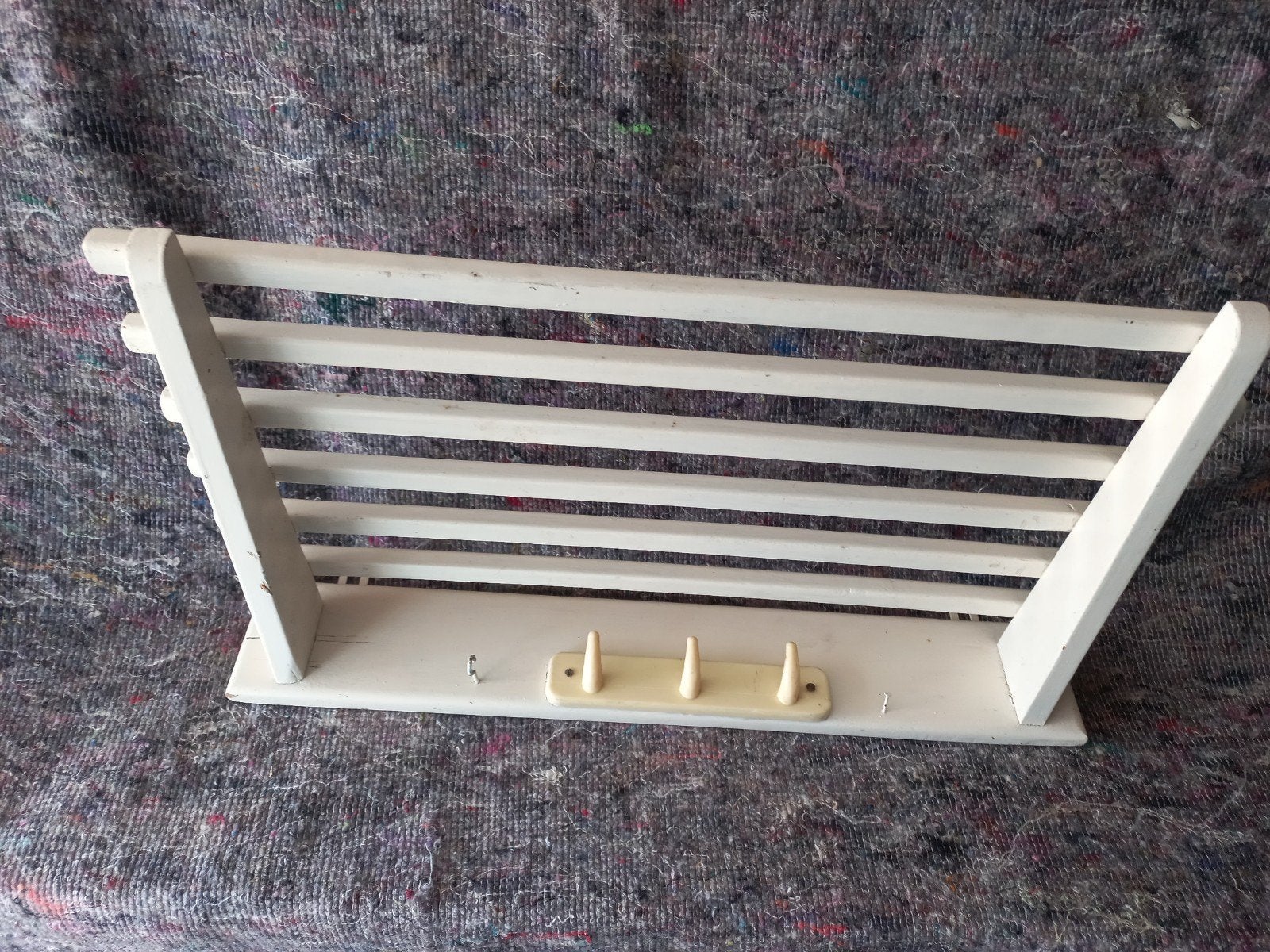Vintage pannenrek, brocante rek met haken,Piet zwart, Ophalen of Verzenden