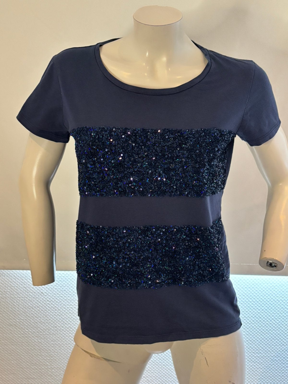 Liu jo shirt met paietten maat it 42 nl 38, Maat 38/40 (M), Blauw, ., Ophalen of Verzenden