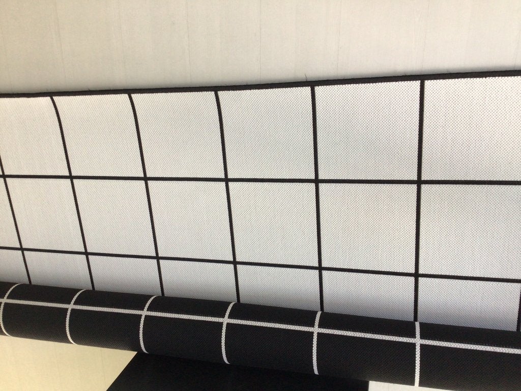 Zwart/ Wit ruit  vierkant Vloerkleed 200x200