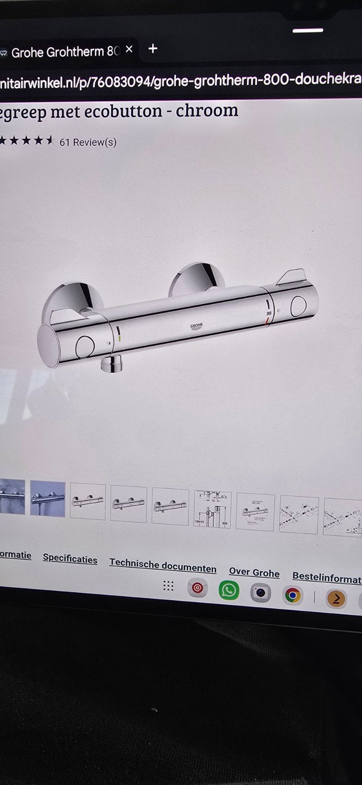 Grohe Grohtherm 800 Thermostaat Douchekraan - Nieuw, Doe-het-zelf en Verbouw, Sanitair, Ophalen of Verzenden, Nieuw, Chroom, Douche