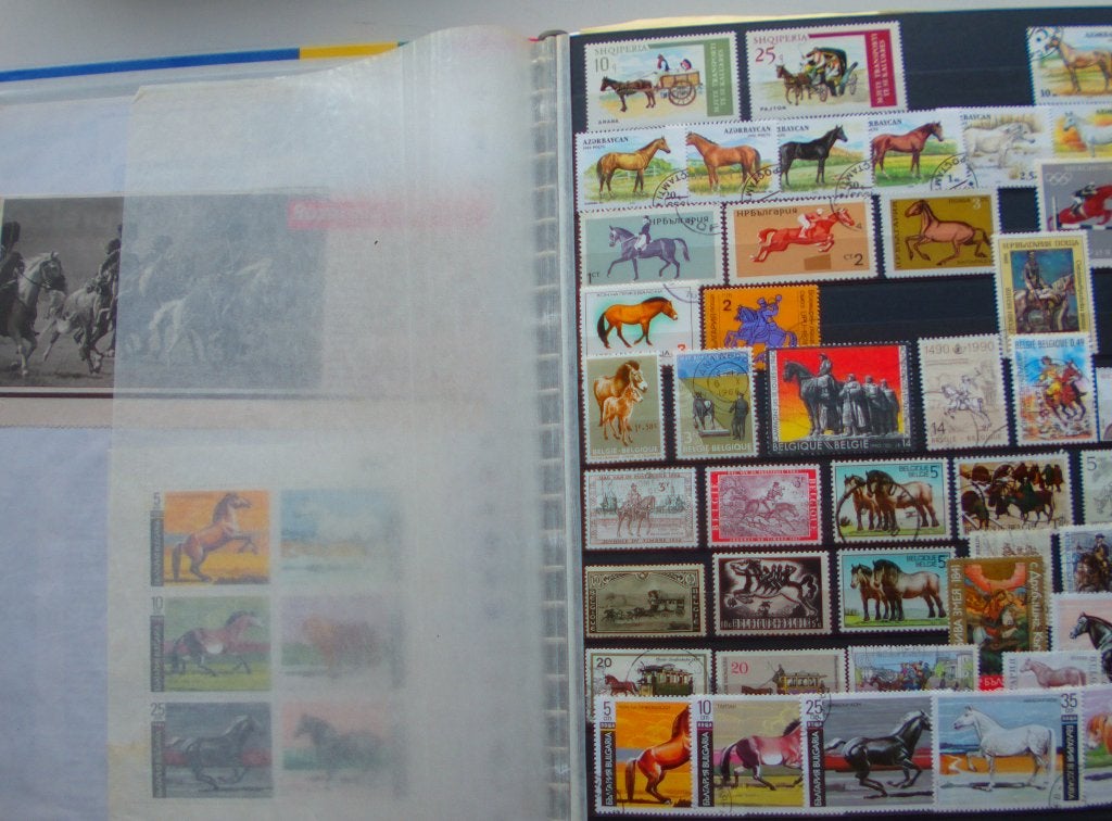 Dik album vol Paarden deel 1 veel postfris ook blokken etc, Postzegels en Munten, Ophalen of Verzenden, Buitenland