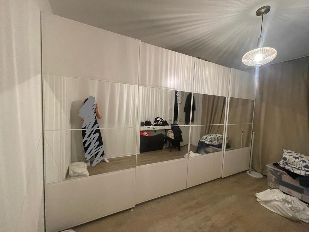 Ikea Pax kast wit met schuifdeuren 2+2 m (totaal 4 m), Ophalen, Zo goed als nieuw, 50 tot 75 cm, 200 cm of meer