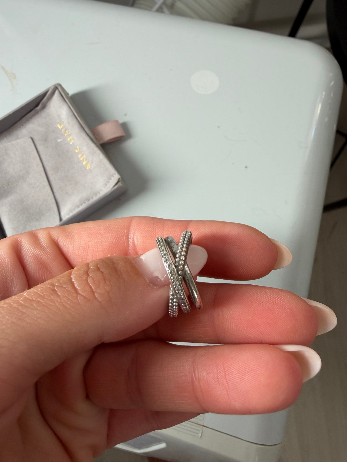 Ti Sento Zilveren Ring - Gedragen, Zeer Goede Staat, Met kristal, Ophalen of Verzenden, Zo goed als nieuw, Dame