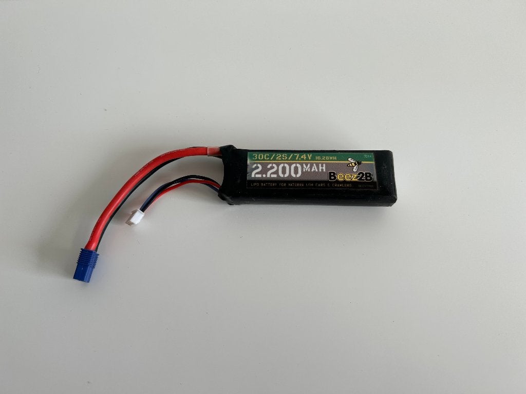 Beez2B 2200mah 30c 2S 7,4v lipo rc auto + lipo bag, Ophalen of Verzenden, Overige schalen, Onderdeel