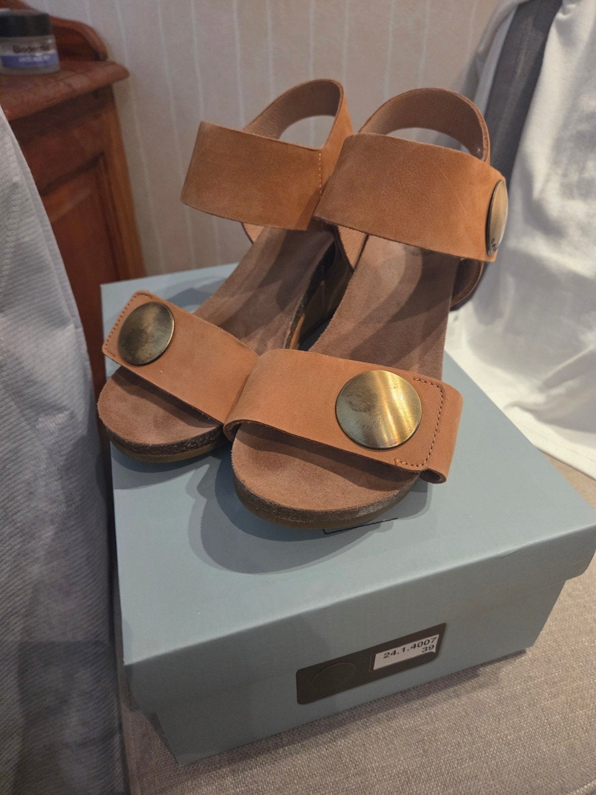 Ca'shott Suède Wedges, dames schoenen Maat 38, Bruin, Zo goed als nieuw, Ca'shott, Sandalen of Muiltjes
