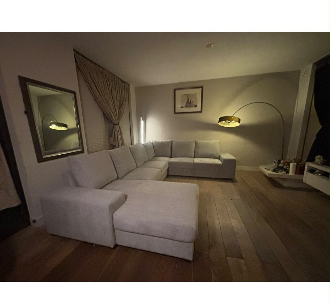 Grote hoekbank met chaise longue - Zo goed als nieuw, Ophalen, Hoekbank, 300 cm of meer, Zo goed als nieuw