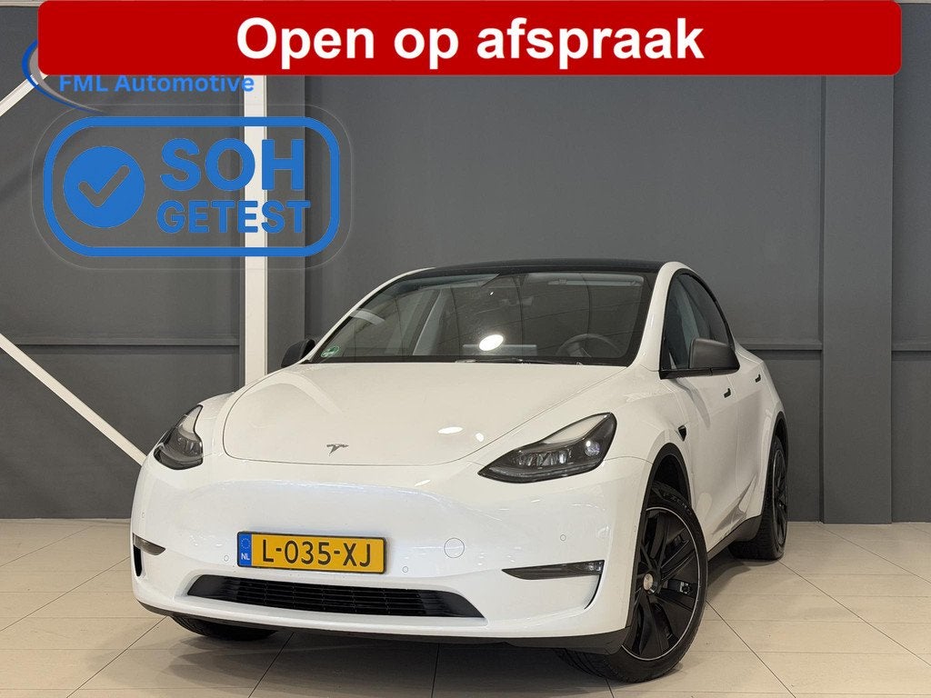 Tesla Model Y Long Range AWD 75 kWh | Trekhaak | SOH 91,7% |, Automaat, Stof, Gebruikt, 495 min